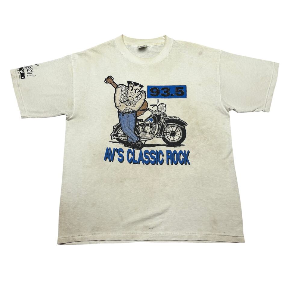Vintage 90s 93.5 AV's Classic Rock Radio Short Sleeve T Shirt Men's XL